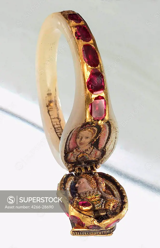 Queen Elizabeth I Ring by Anonymous master   / Chequers Estate / c. 1560 / Great Britain / Gold, mother-of-pearl, rubies, and enamel / Objects /