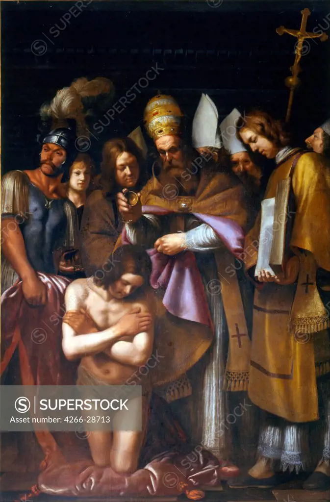 The Baptism of Constantine by Galli, Giovanni Antonio (1585-1652) / Museo Civico e Diocesano, Colle Val d'Elsa / First third of 17th cen. / Italy, Roman School / Oil on canvas / Bible,Mythology, Allegory and Literature / 303x200,5