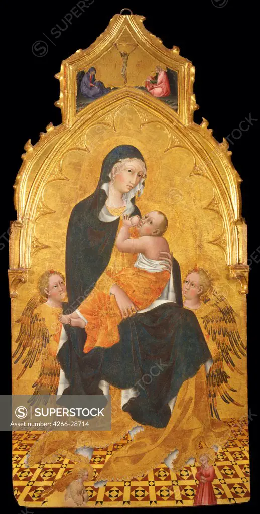 Madonna with Child and Angels. The Annunciation by Giovanni di Paolo (ca 1403-1482) / Museo di San Giovanni (Castiglione d'Orcia) / c. 1440 / Italy, School of Siena / Tempera on panel / Bible / 181x88,5