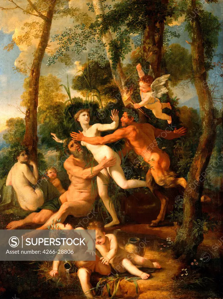 Pan and Syrinx by Poussin, Nicolas (1594-1665) / Dresden State Art Collections / 1637 / France / Oil on canvas / Mythology, Allegory and Literature / 106x82