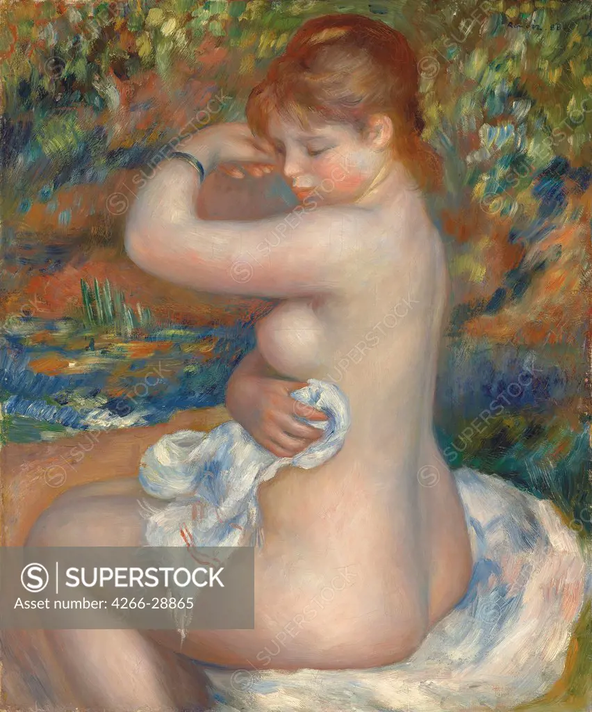 Baigneuse by Renoir, Pierre Auguste (1841-1919) / Private Collection / 1888 / France / Oil on canvas / Genre,Nude painting /