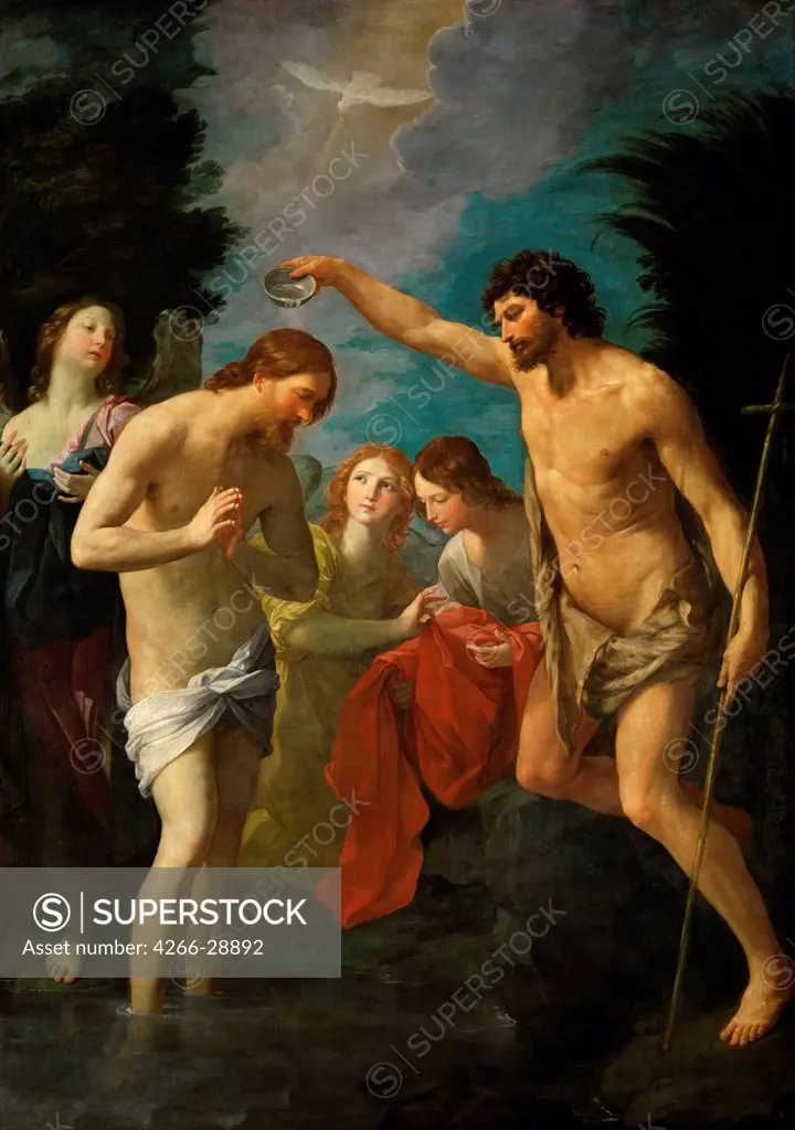 The Baptism of Christ by Reni, Guido (1575-1642) / Art History Museum, Vienne / c.1623 / Italy, Bolognese School / Oil on canvas / Bible / 263x186