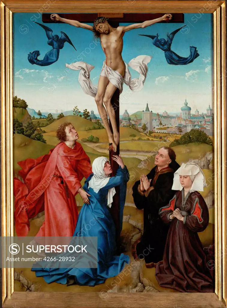 The Crucifixion (The Crucifixion Triptych) by Weyden, Rogier, van der (ca. 1399-1464) / Art History Museum, Vienne / c. 1440 / The Netherlands / Oil on wood / Bible / 96x69