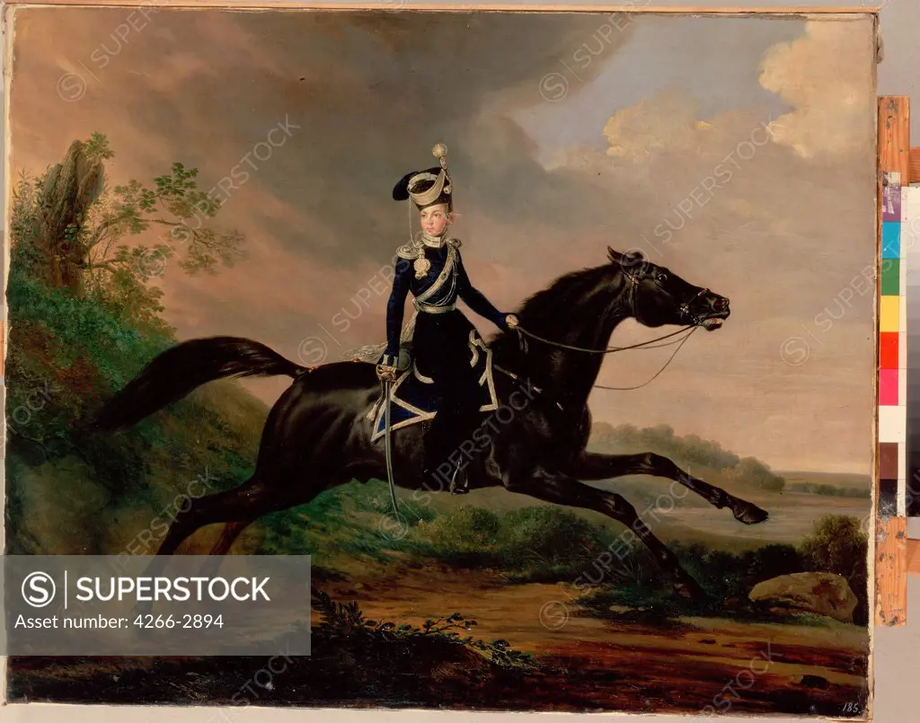 Tsar Alexander II on horse by Franz Kruger, oil on canvas, 1832, 1797-1857, Russia, St. Petersburg, State Hermitage, 78x96
