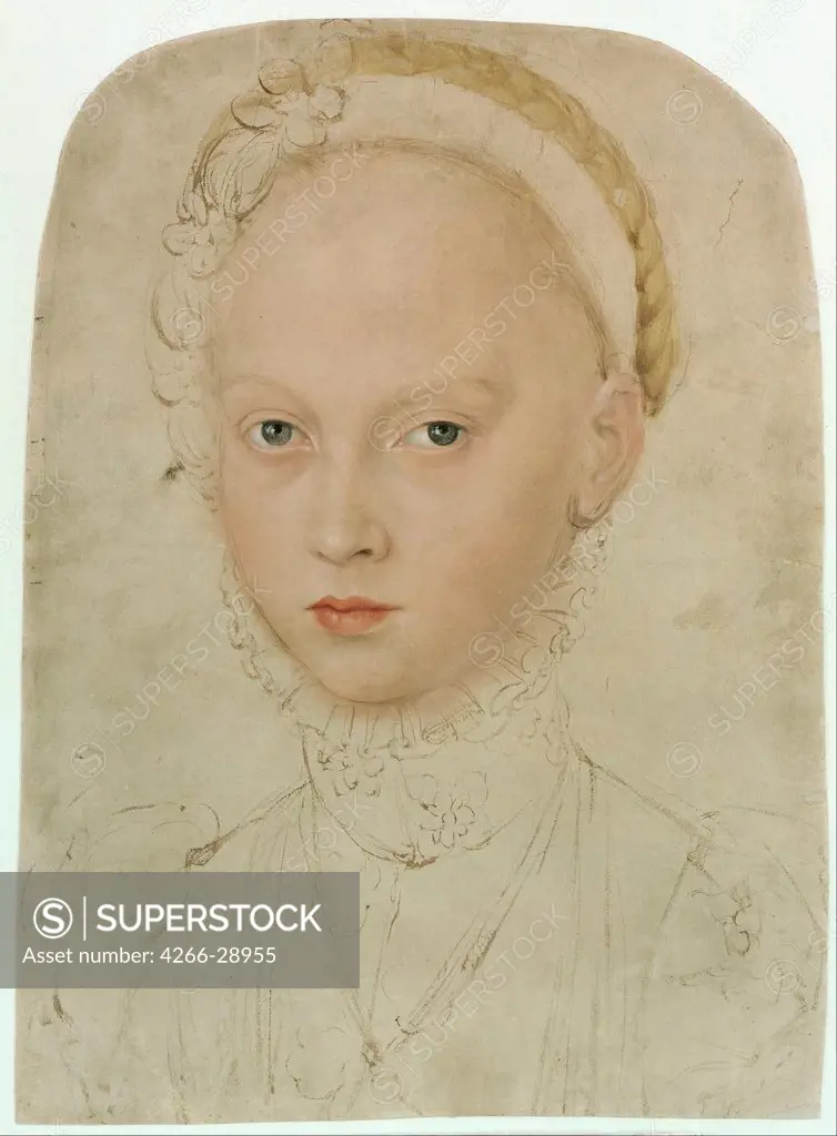 Elisabeth of Saxony (1552Ð1590), Countess Palatine of Simmern by Cranach, Lucas, the Younger (1515-1586) / Staatliche Museen, Berlin / 1564 / Germany / Oil on paper / Portrait / 38,8x28,5