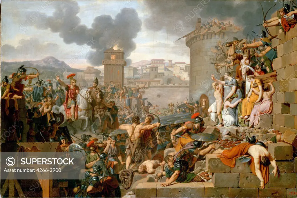 Metellus Raising the Siege by Armand Charles Caraffe, oil on canvas, before 1805, 1762-1822, Russia, St. Petersburg, State Hermitage, 53, 5x80