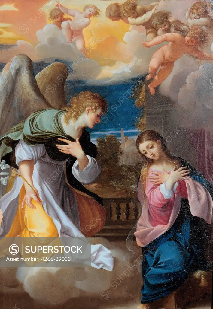 The Annunciation by Carracci, Lodovico (1555-1619) / Musei di Strada Nuova, Genoa / 1603-1604 / Italy, Bolognese School / Oil on canvas / Bible / 585,8x410