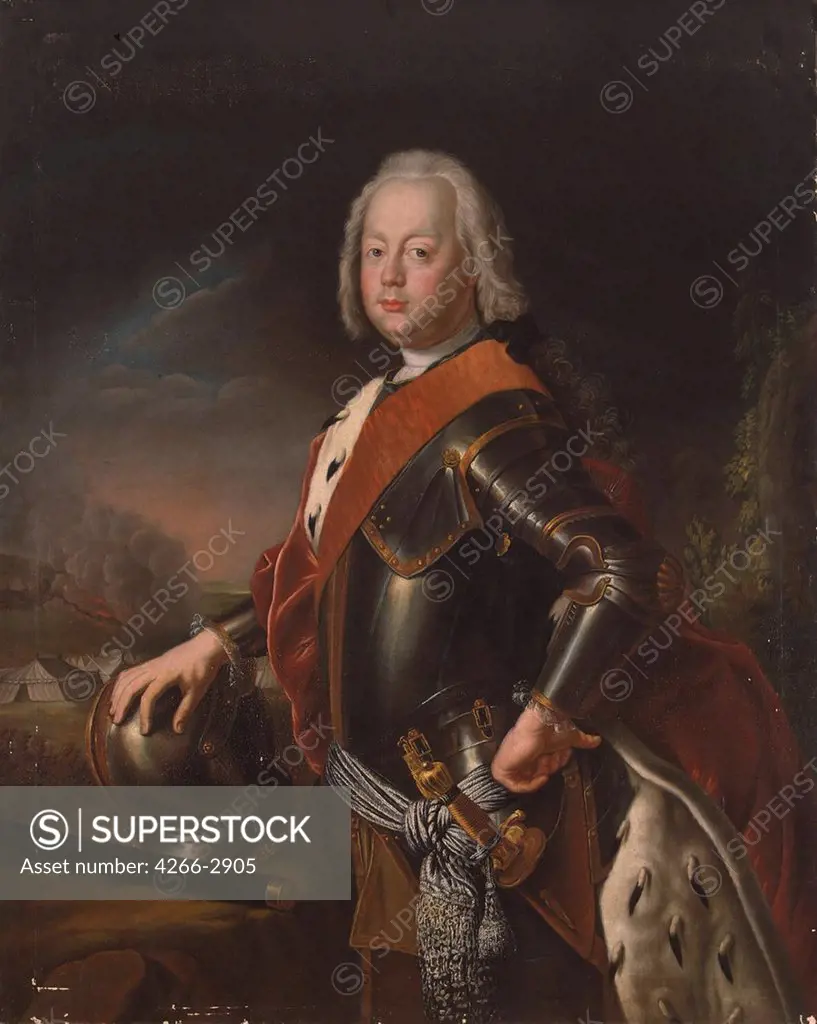 Portrait of Prince Christian August of Anhalt-Zerbst by Antoine Pesne, oil on canvas, 1725, 1683-1757, Russia, St. Petersburg, State Hermitage, 139x110