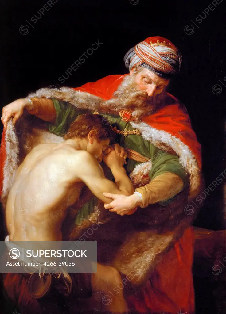 Return of the Prodigal Son by Batoni, Pompeo Girolamo (1708-1787) / Art History Museum, Vienne / 1773 / Italy, Roman School / Oil on canvas / Bible / 138x100,5