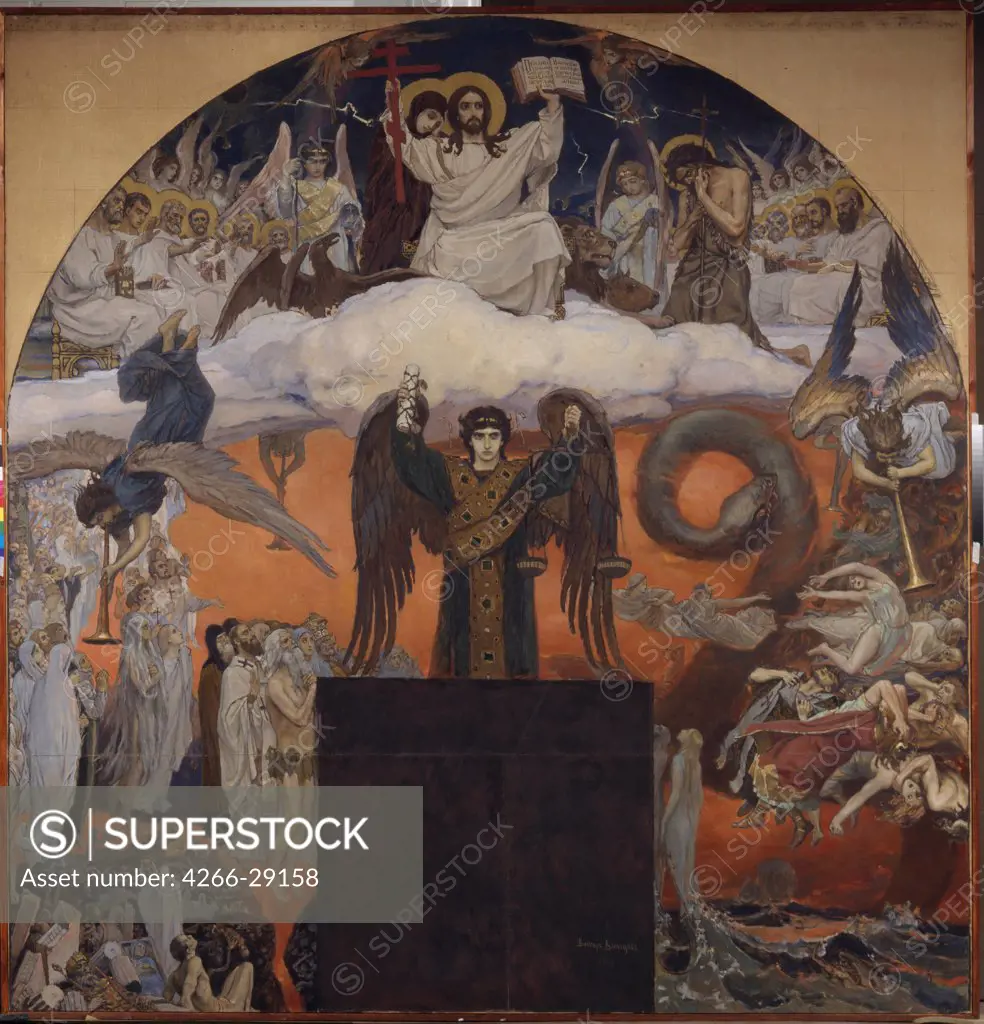 The Last Judgment by Vasnetsov, Viktor Mikhaylovich (1848-1926) / State Tretyakov Gallery, Moscow / 1885-1896 / Russia / Oil on canvas / Bible / 290x277