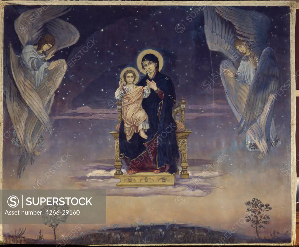 The Virgin by Vasnetsov, Viktor Mikhaylovich (1848-1926) / State Tretyakov Gallery, Moscow / 1901 / Russia / Oil on canvas / Bible /