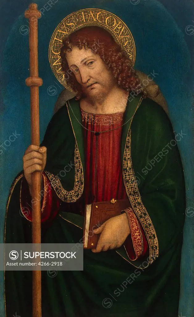 James the Elder by Ambrogio Bergognone, oil on wood, circa 1500, circa 1460-1523, Russia, St. Petersburg, State Hermitage, 68x43