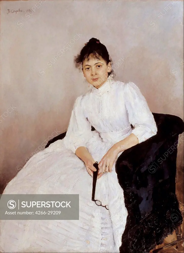 Portrait of the artist Maria Yakunchikova-Weber (1870-1902) by Serov, Valentin Alexandrovich (1865-1911) / Malmo Konstmuseum / 1885-1887 / Russia / Oil on canvas / Portrait / 136x100