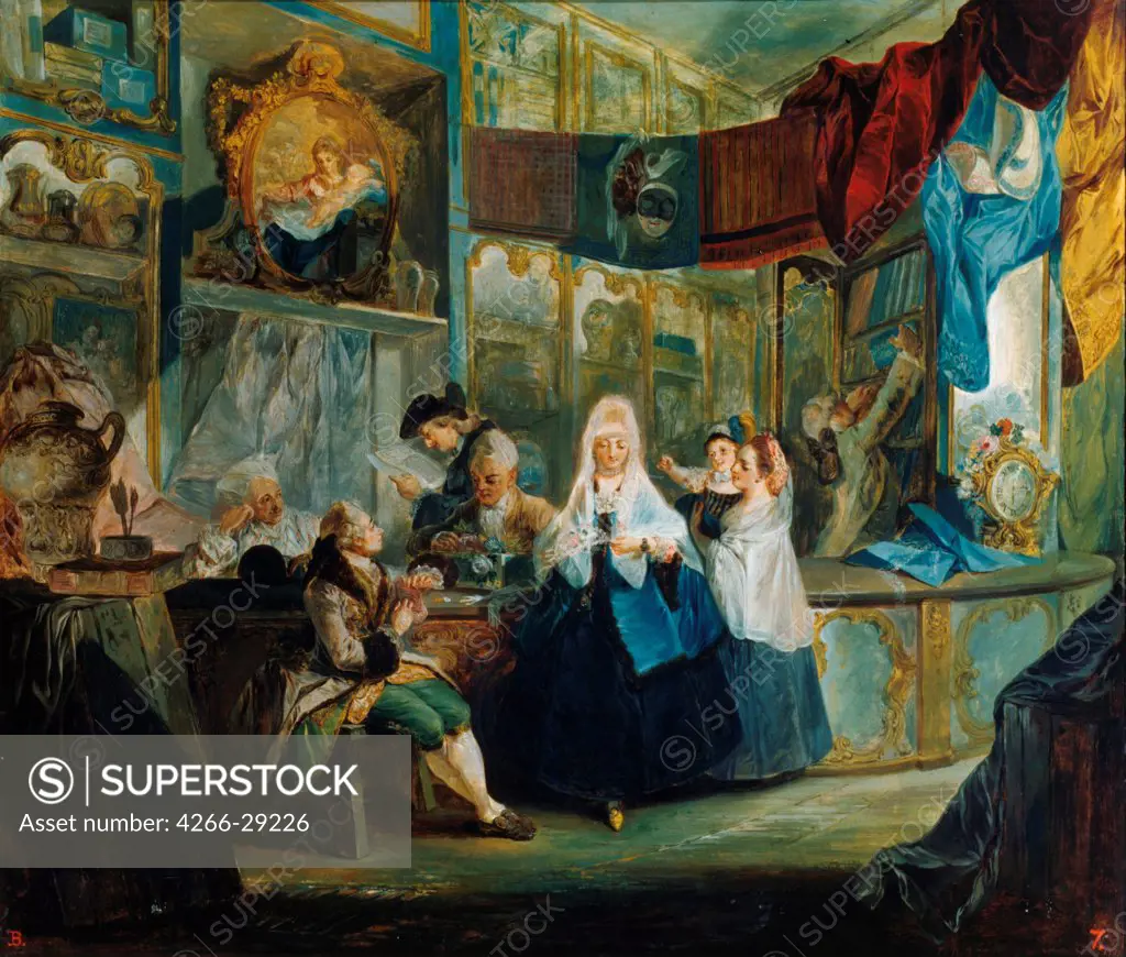 The Shop by Paret y Alcazar, Luis (1746-1799) / Museo Lazaro Galdiano, Madrid / 1772 / Spain / Oil on canvas / Genre / 50x58