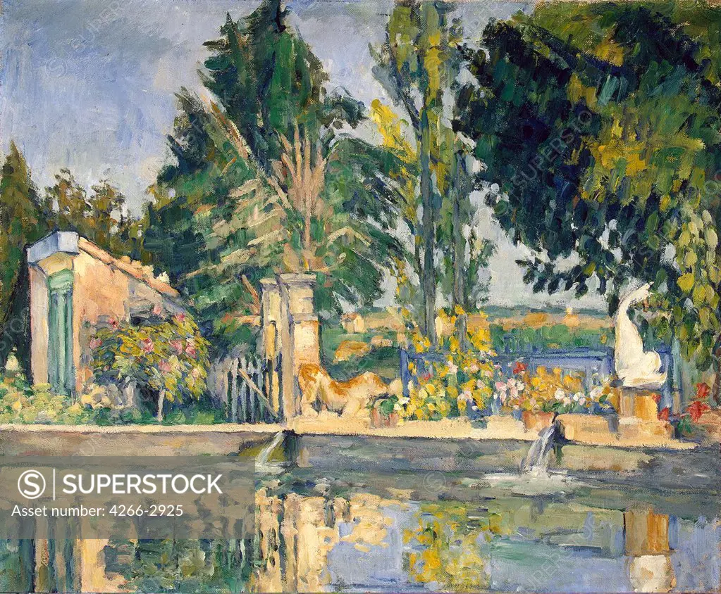 Landscape with water by Paul Cezanne, oil on canvas, circa 1876, 1839-1906, Russia, St. Petersburg, State Hermitage, 46, 1x56, 3