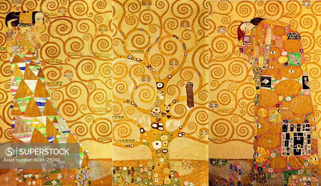 The Stoclet Frieze, Detail: The Expectation, Tree of Life by Klimt, Gustav (1862-1918) / Austrian Museum for Applied Art, Vienna / 1905-1909 / Austria / Tempera on cardboard / Mythology, Allegory and Literature /
