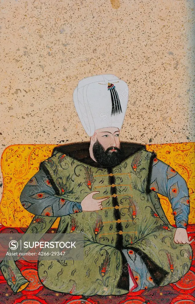 Ahmed I (1590-1617), Sultan of the Ottoman Empire by Levni, Abdulcelil (-1732) / Topkap&#305 Palace, Istanbul / ca 1705 / Turkey / Gouache on paper / Portrait /