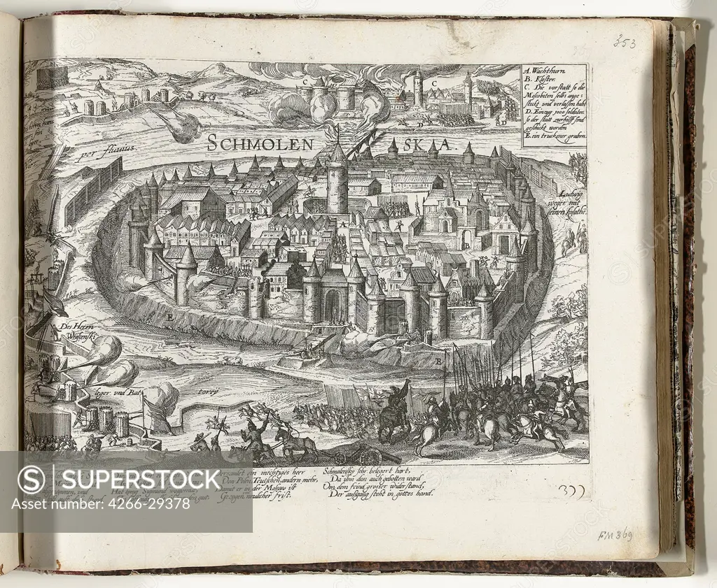 The Siege of Smolensk, 1609-1611 by Hogenberg, Frans (1535-1590) / Private Collection / 1612 / Holland / Etching / History / 24,8x33