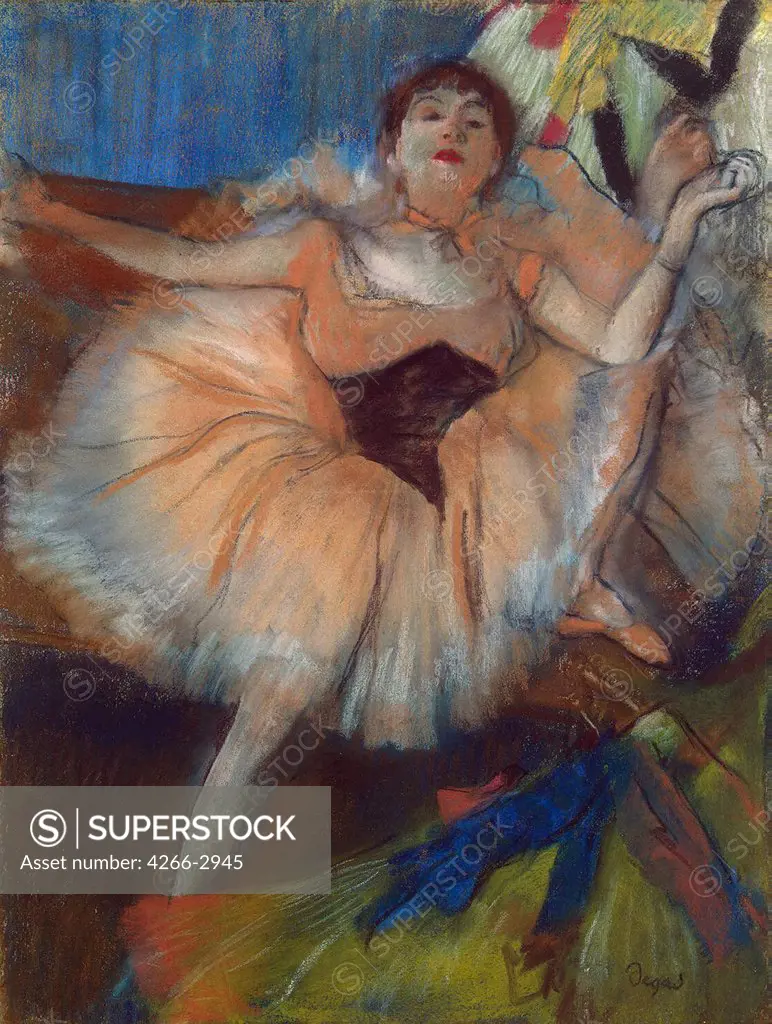 Ballet dancer by Edgar Degas, Pastel on cardboard, 1879-1880, 1834-1917, Russia, St. Petersburg, State Hermitage, 63, 5x48, 7