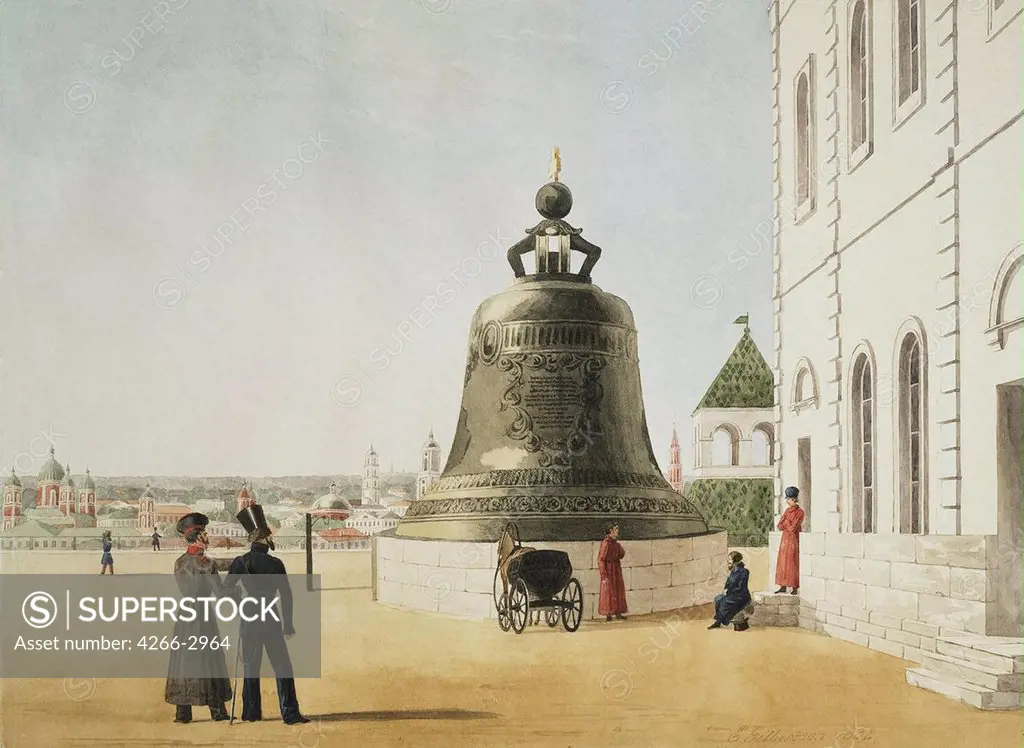 Bell by E. Gilbertson, Watercolour on paper, 1838, active 1830s-1850s, Russia, St. Petersburg, State Hermitage, 26, 4x36, 2