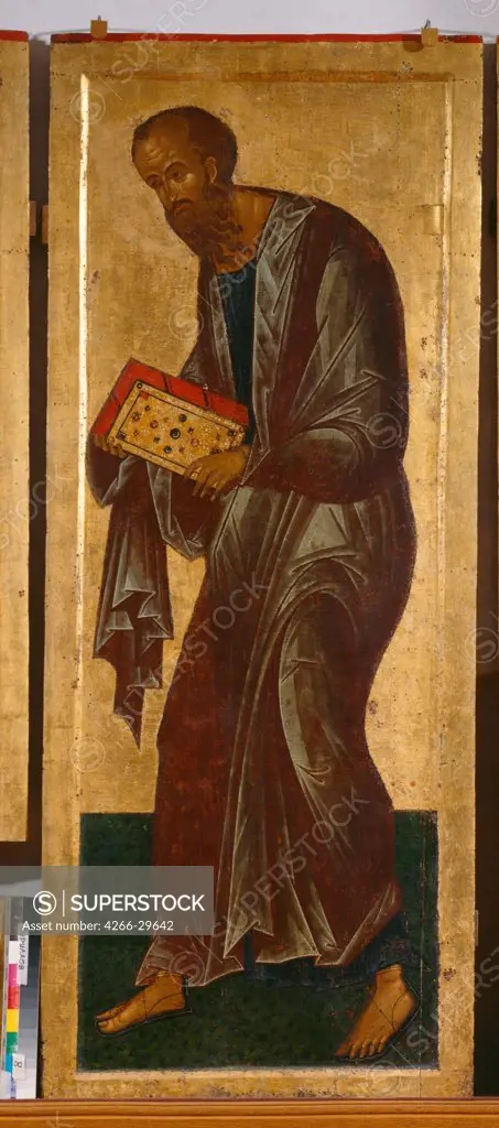 The Apostle Paul (From the Deesis Range) by Russian icon   / State Open-air Museum Kirillo-Belozersky Monastery / 1497 / Russia, Northern School / Tempera on panel / Bible /
