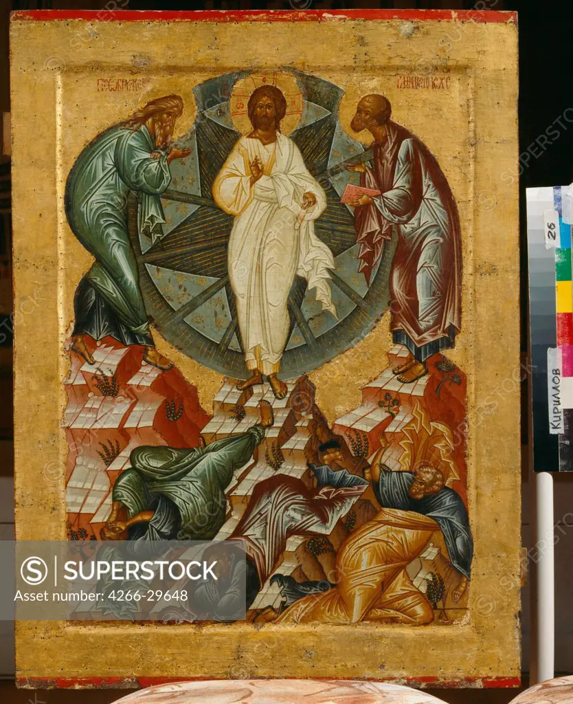 The Transfiguration of Jesus by Russian icon   / State Open-air Museum Kirillo-Belozersky Monastery / 1497 / Russia, Northern School / Tempera on panel / Bible /