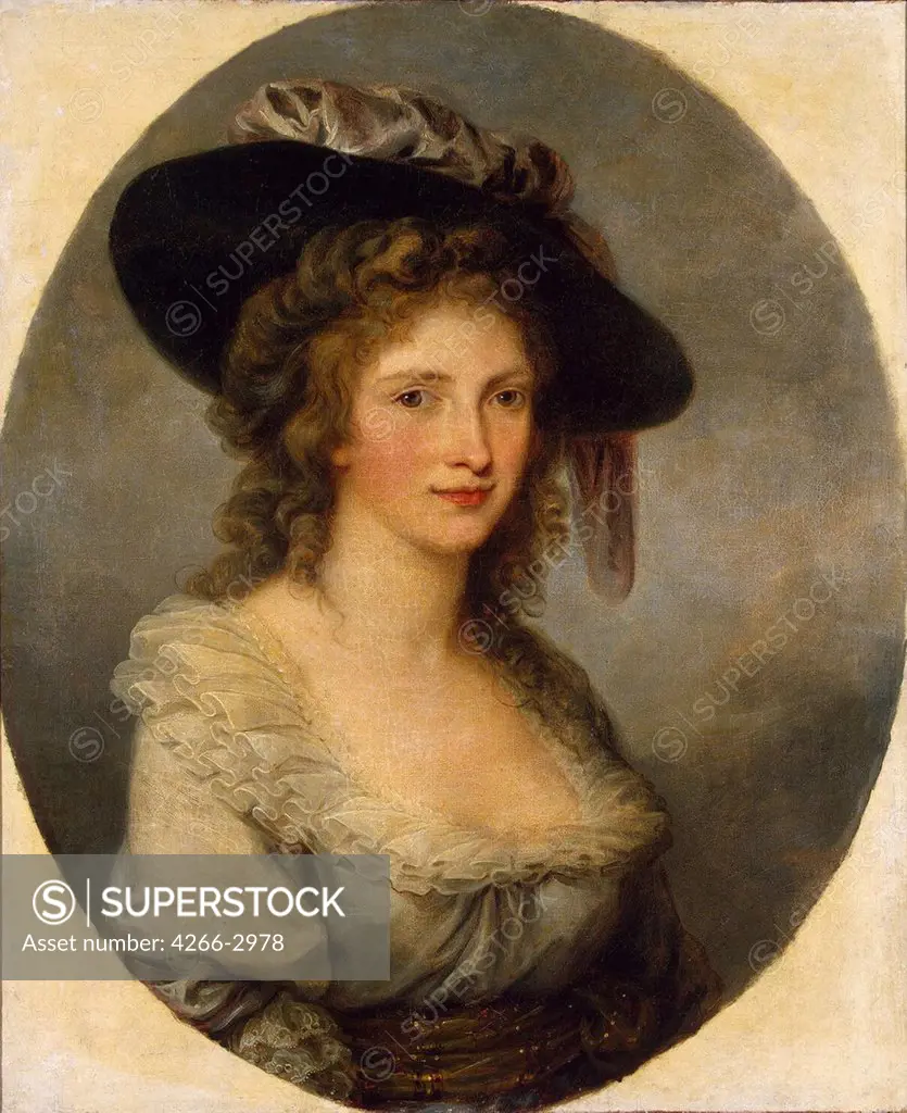 Young lady by Angelika Kauffmann, Oil on canvas, 1741-1807, Russia, St. Petersburg, State Hermitage, 76, 5x63