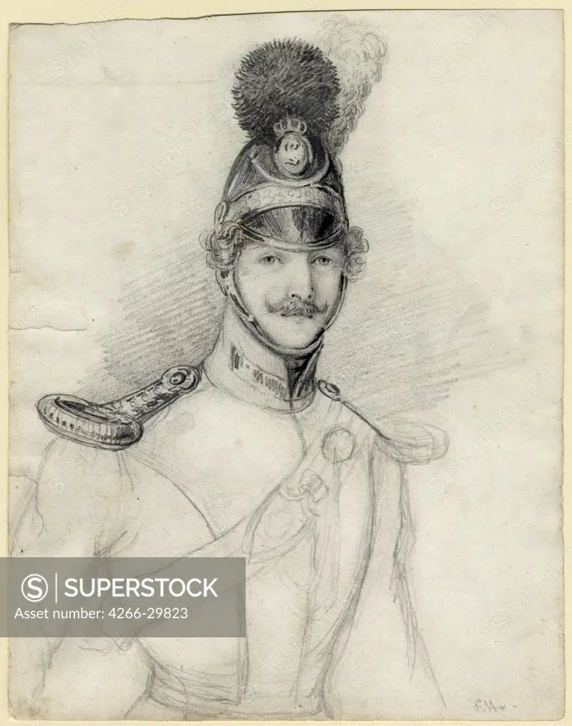 Otto I (1815-1867), King of Greece by Kraus, Gustav (1804-1852) / Private Collection / ca 1835 / Germany / Pencil on Paper / Portrait / 22,2x17,5