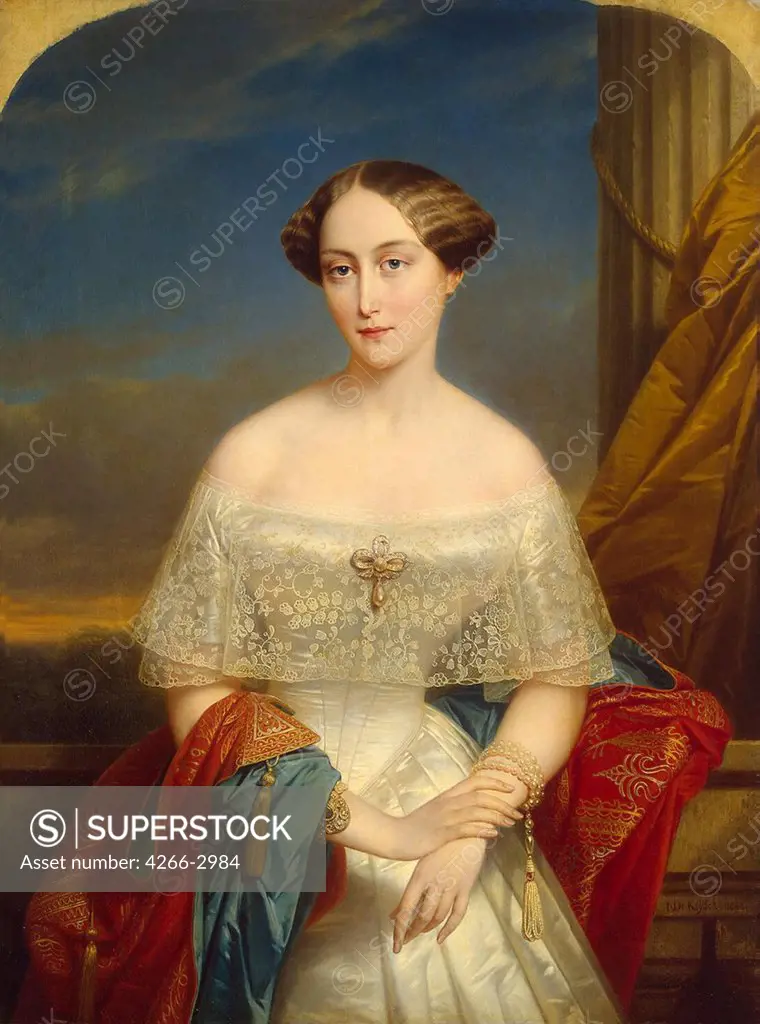 Olga Nikolayevna by Nicaise de Keyser, Oil on canvas, 1848, 1813-1887, Russia, St. Petersburg, State Hermitage, 82, 5x71