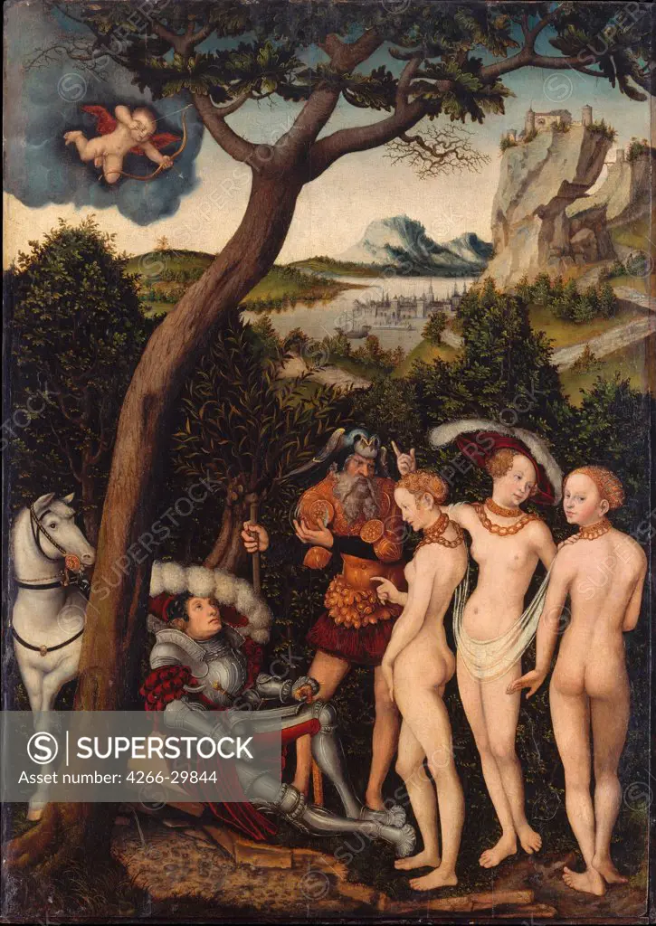 The Judgement of Paris by Cranach, Lucas, the Elder (1472-1553) / Metropolitan Museum of Art, New York / ca 1528 / Germany / Oil on wood / Mythology, Allegory and Literature / 101,9x71,1