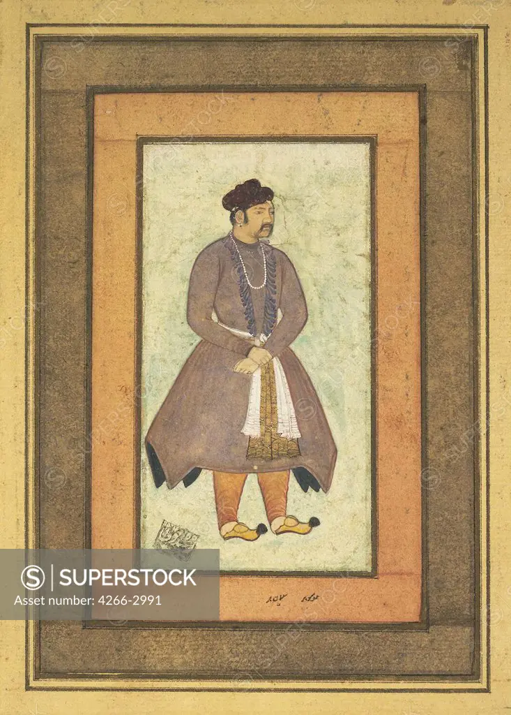 Portrait of man by Manohar, Watercolour, Gouache on Paper, Second half of the16th century, End of 16th century, Russia, St. Petersburg, State Hermitage, 29, 2x14, 5