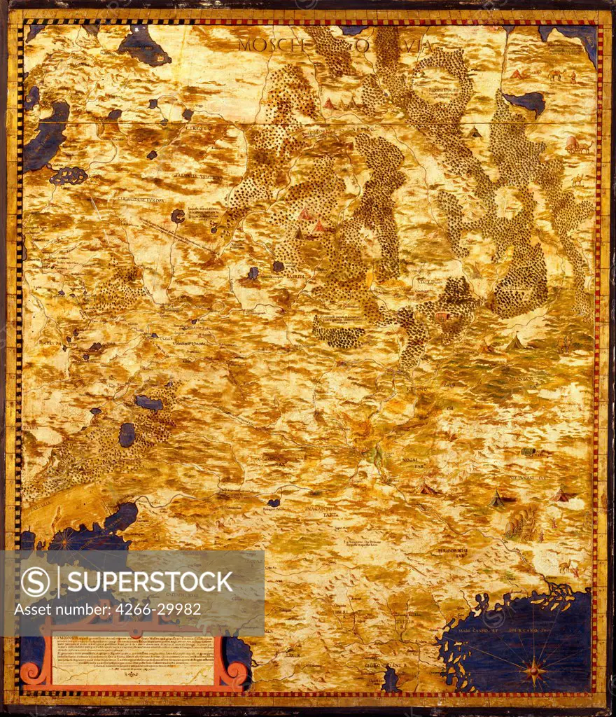 Russia Moscovia by Danti, Egnazio (1536-1586) / Palazzo Vecchio, Florence / c. 1565 / Italy / Oil on wood / History / 115x100