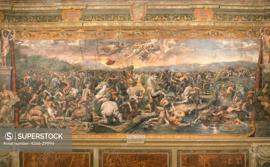 The Battle of the Milvian Bridge by Penni, Gianfrancesco (1496-1528) / Apostolic Palace, Vatican / 1517-1524 / Italy, Florentine School / Fresco / Bible,History /