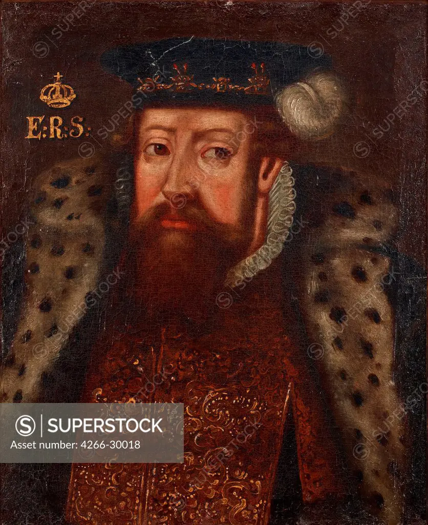Portrait of the King Eric XIV of Sweden (1533-1577) by Anonymous   / Private Collection / um 1700 / Sweden / Oil on canvas / Portrait /