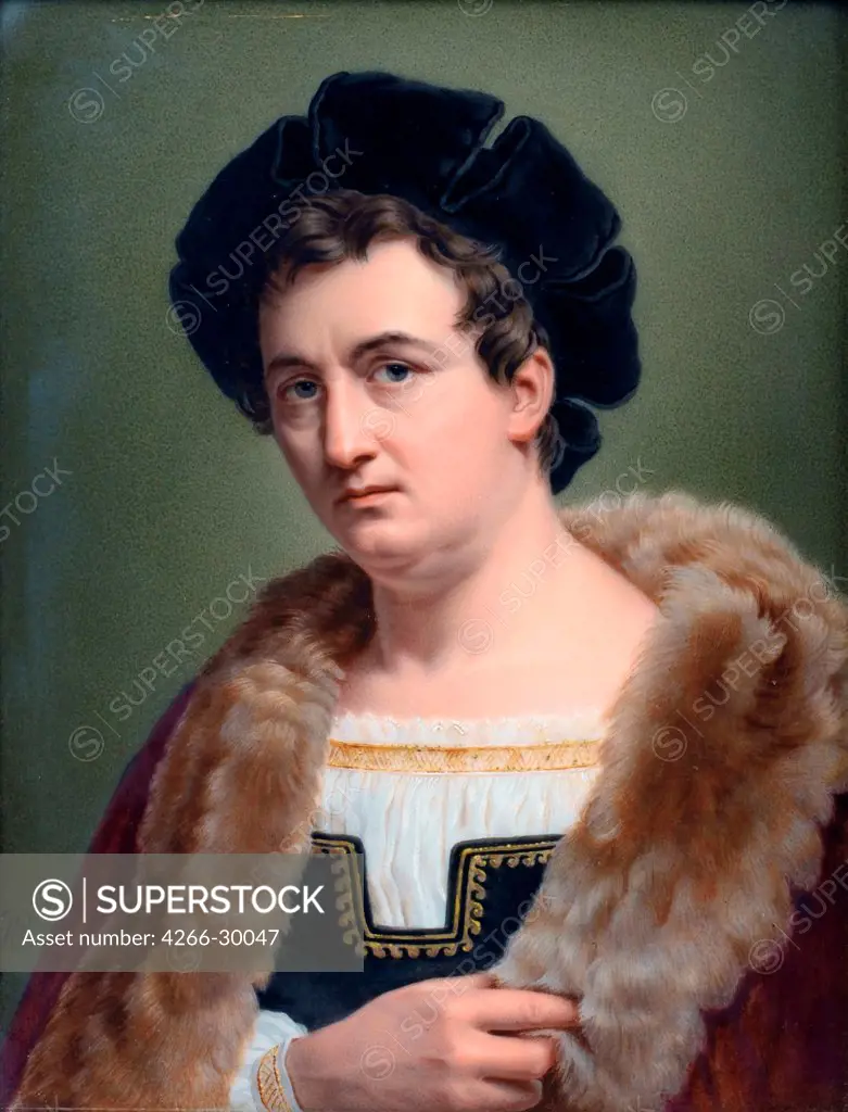 Portrait of Francois-Joseph Talma (1763-1826) by Perlet, Aimee (active 1824-1845) / Private Collection / 1823 / France / Gouache on Porcelain / Portrait / 18,5x14