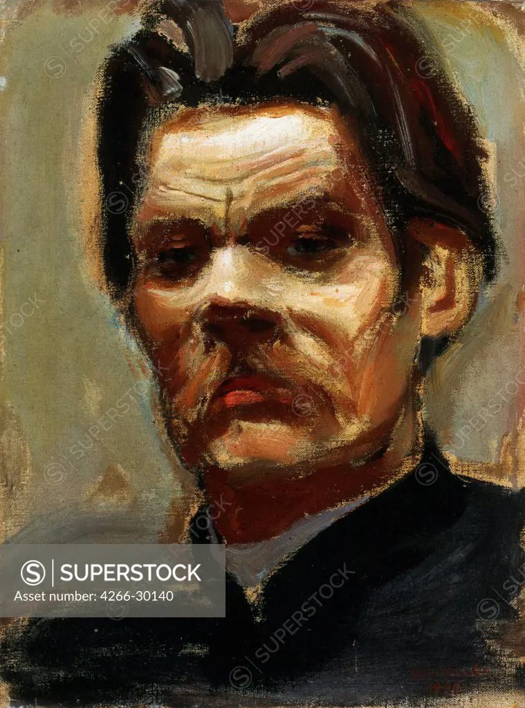 Portrait of the author Maxim Gorky (1868-1939) by Gallen-Kallela, Akseli (1865-1931) / Konstmuseet Ateneum, Helsinki / 1906 / Finland / Oil on canvas / Portrait /