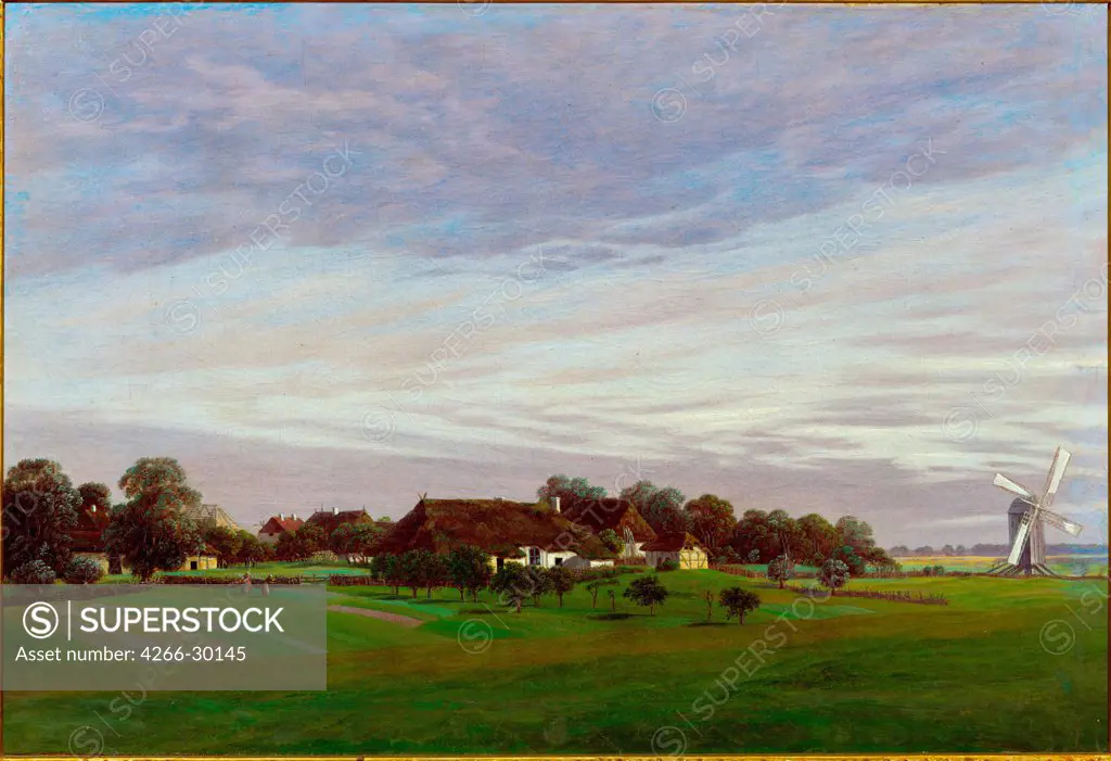Flat Countryside (Near Greifswald) by Friedrich, Caspar David (1774-1840) / Schloss Charlottenburg / 1822-1823 / Germany / Oil on canvas / Landscape / 27,5x41