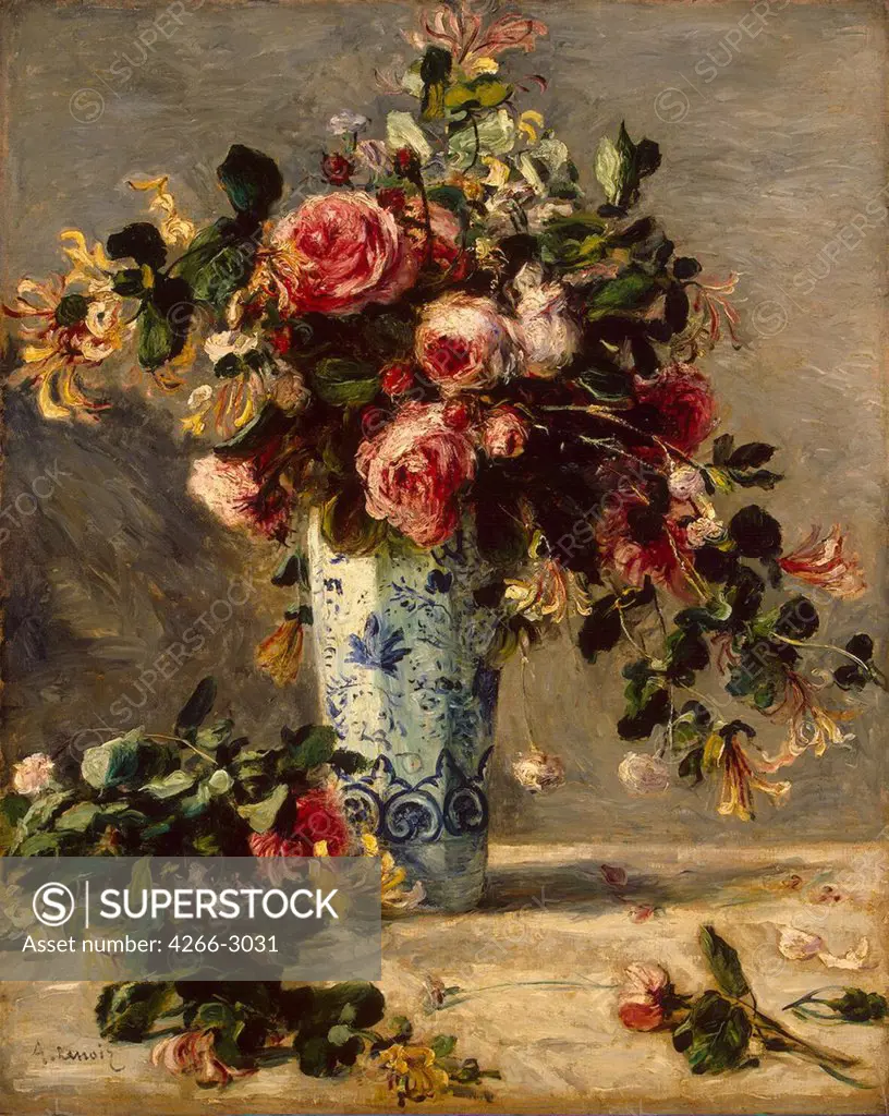 Flowers by Pierre Auguste Renoir, oil on canvas, 1880-1881, 1841-1919, Russia, St. Petersburg, State Hermitage, 81, 5x65