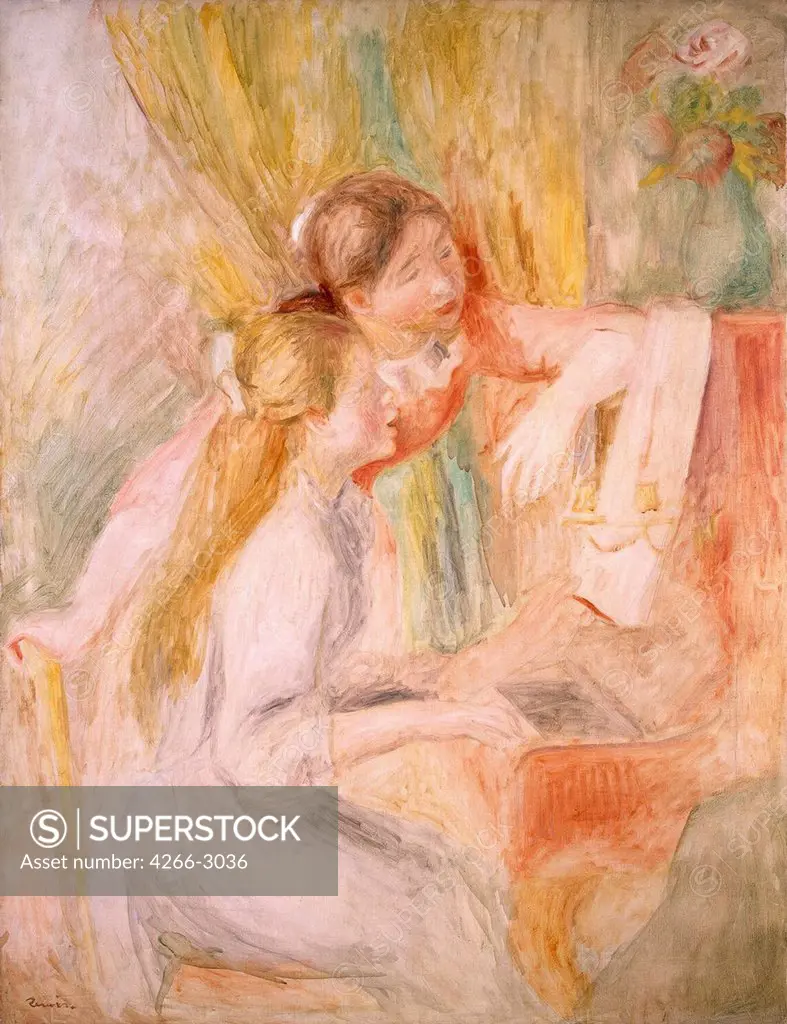 Girls playing piano by Pierre Auguste Renoir, oil on canvas, 1892, 1841-1919, Russia, St. Petersburg, State Hermitage, 116, 5x89, 5