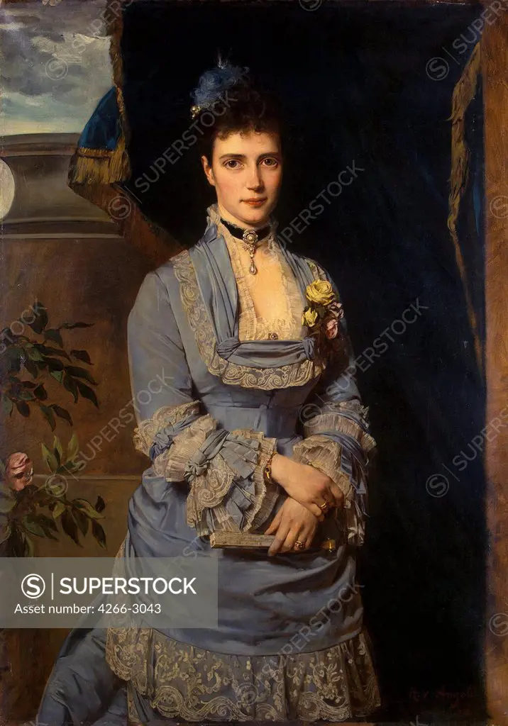 Maria Feodorovna by Heinrich von Angeli, oil on canvas, 1874, 1840-1925, Russia, State Hermitage, St. Petersburg, 126x89