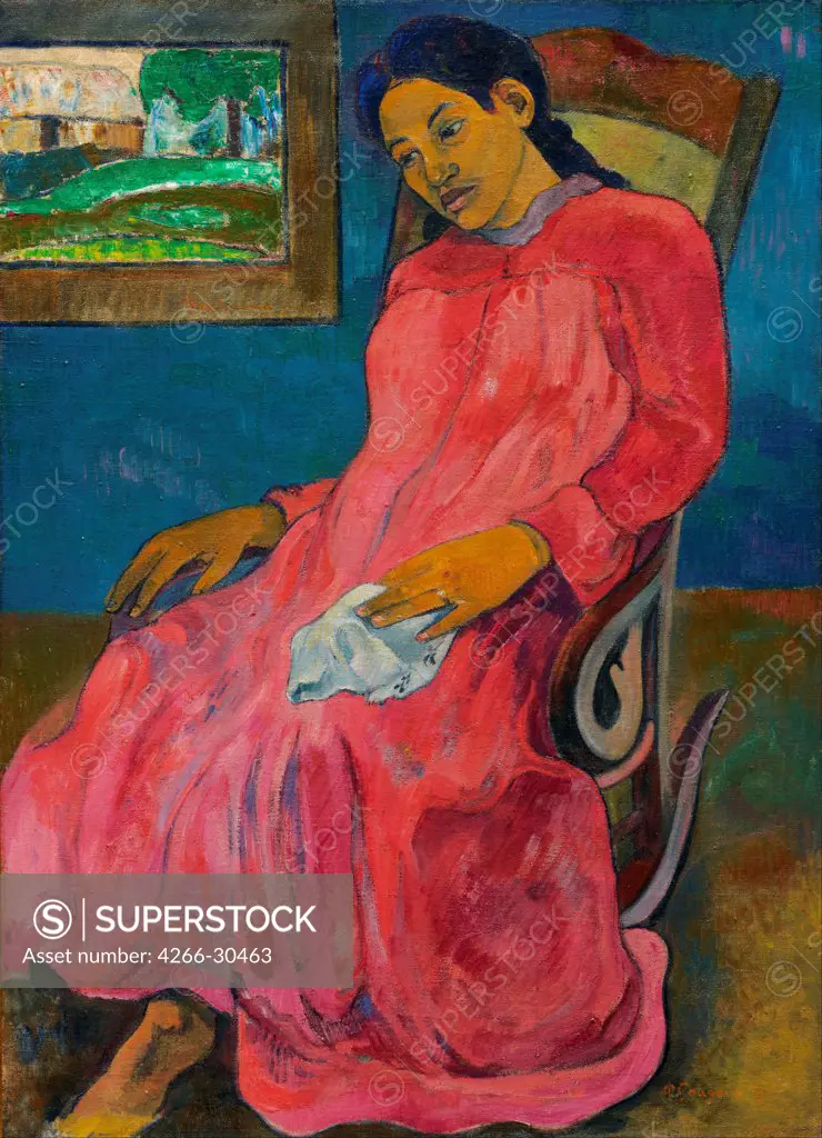 Faaturuma (Melancholic) by Gauguin, Paul Eugene Henri (1848-1903) / Nelson-Atkins Museum of Art, Kansas City, Missouri / 1891 / France / Oil on canvas / Portrait,Genre / 93,9x68,3 / Postimpressionism