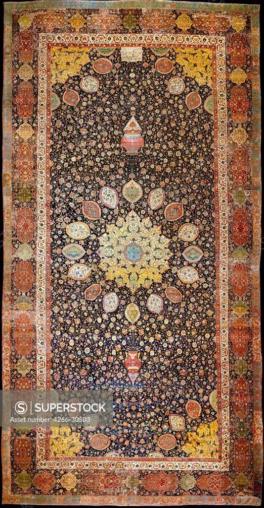 The Ardabil Carpet by Iranian master   / Victoria and Albert Museum / c.1540 / Iran, Safavid dynasty / Wool, silk, handwoven / Objects / The Oriental Arts