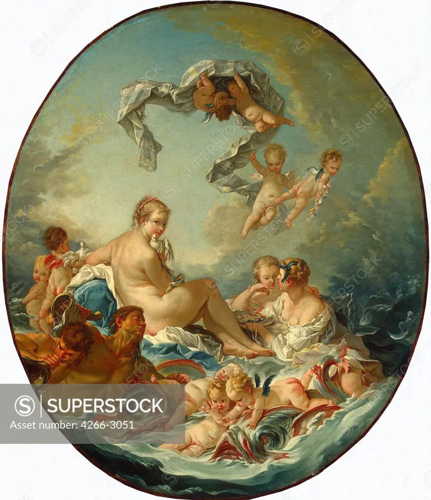 Venus and cupids by Francois Boucher, oil on canvas, after 1743, 1703-1770, St. Petersburg, State Hermitage, 103x87