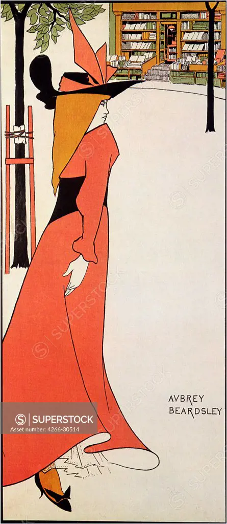 The Pseudonym and Antonym Libraries by Beardsley, Aubrey (1872_1898) / Private Collection / 1895 / Great Britain / Colour lithograph / Poster and Graphic design / Art Nouveau