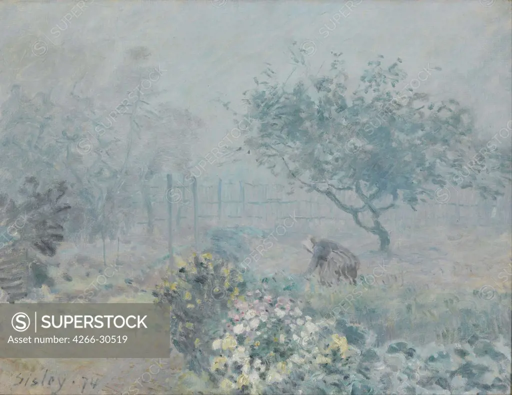 Fog, Voisins by Sisley, Alfred (1839-1899) / Musee d'Orsay, Paris / 1874 / France / Oil on canvas / Landscape / 50,5x65 / Impressionism