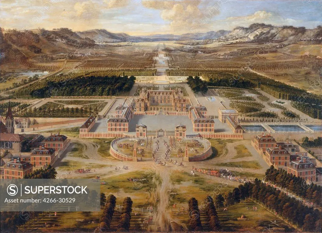 The Palace of Versailles, the Grand Trianon by Patel, Pierre (1605-1676) / Musee National du Chateau de Versailles et du Trianon / ca 1668 / France / Oil on canvas / Architecture, Interior,Landscape / Baroque