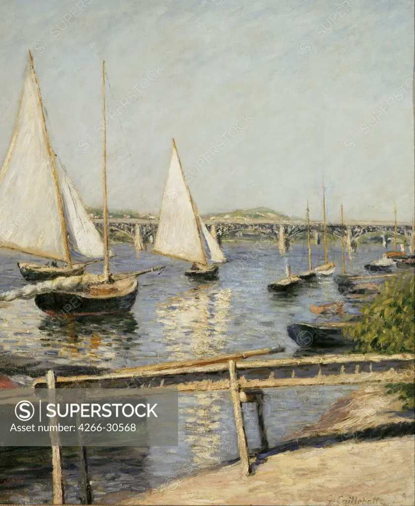 Sailing Boats at Argenteuil by Caillebotte, Gustave (1848-1894) / Musee d'Orsay, Paris / c. 1888 / France / Oil on canvas / Landscape / 65x55,5 / Impressionism