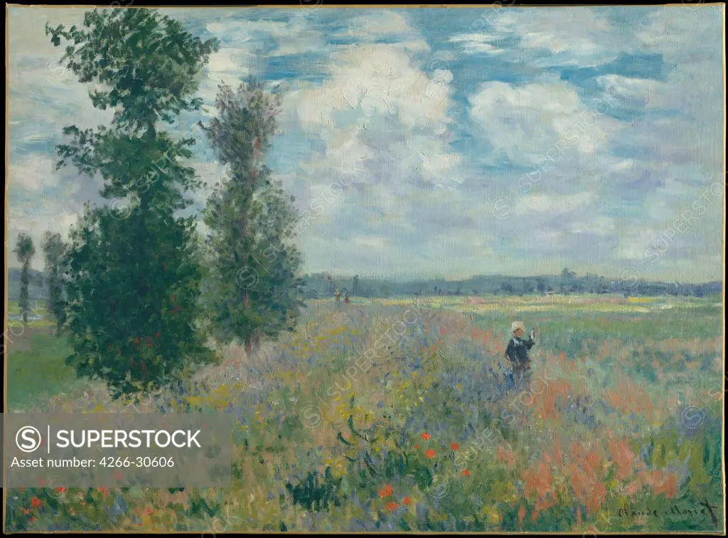 Poppy Fields near Argenteuil by Monet, Claude (1840-1926) / Metropolitan Museum of Art, New York / 1875 / France / Oil on canvas / Landscape / 54x73,7 / Impressionism