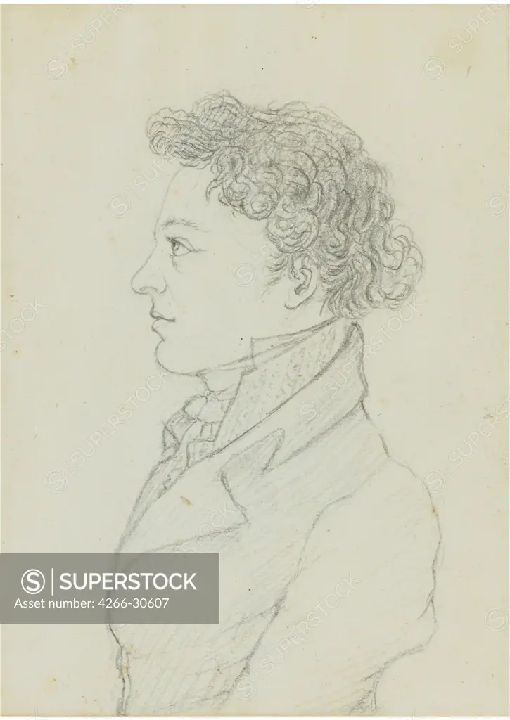 Franz Schubert (1797-1828), at the age of 17 years by Schober, Franz von (1796-1882) / Private Collection / ca 1814 / Austria / Pencil on Paper / Portrait / 16,2x11,5 / Classicism