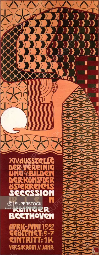 Poster for the Vienna Secession Exhibition by Moser, Koloman (1868-1918) / Private Collection / 1902 / Austria / Colour lithograph / Poster and Graphic design / Art Nouveau